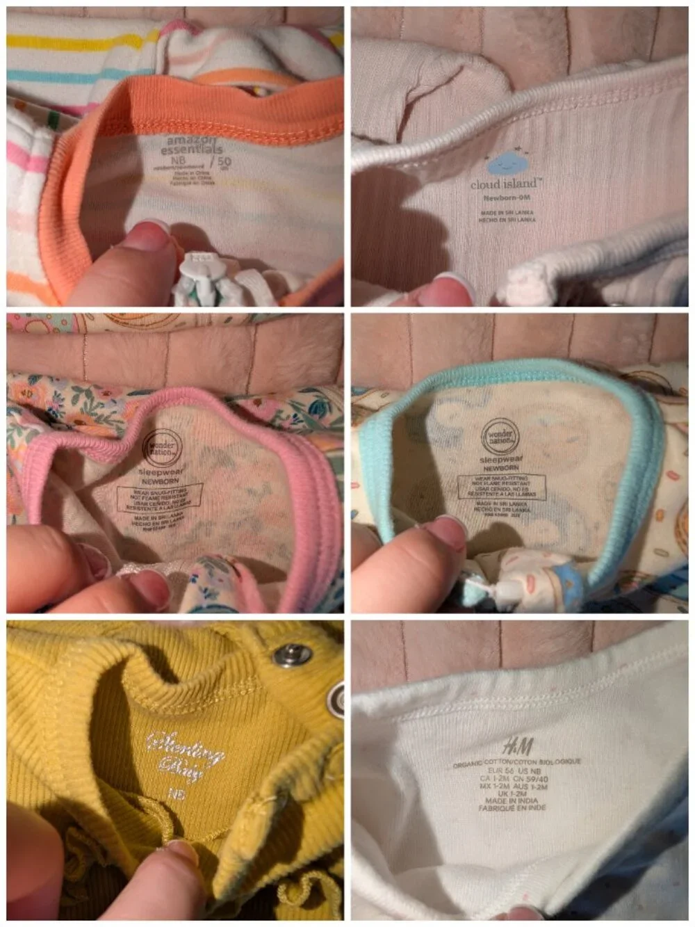6 Piece Newborn Baby Girl Bodysuit Lot Mixed Brands